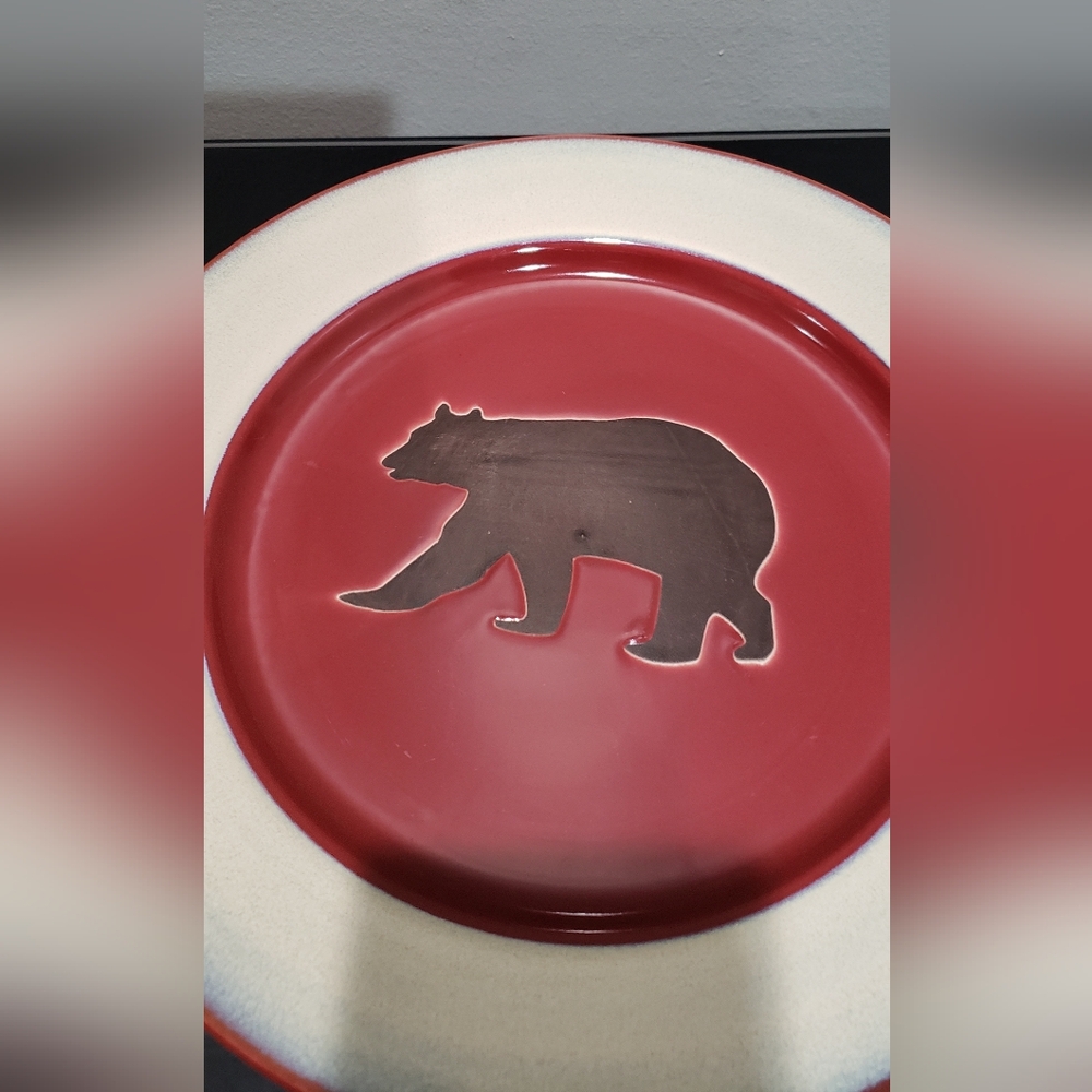 Vintage White River Country Lodge 4 Stoneware Dinner Plates